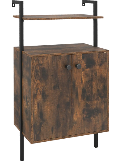 Costway Wall Mount Bookshelf Storage Cabinet 2-Door 35938538 New