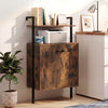 Rustic brown 2-door wall mount bookshelf with open shelf, ideal for office or living room storage and organization.