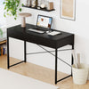 2-Drawer Home Office Desk with Steel Frame-Black - Gallery View 1 of 11
