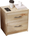 2 Drawer nightstand in oak with smooth surface, ideal for living room or bedroom storage and organization.