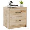 2 Drawer Nightstand in oak finish with smooth handles and ample storage, perfect for living room or bedroom use.