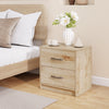 2 Drawer nightstand in oak finish with smooth drawer slides, perfect for bedroom or living room storage and.