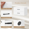 2-drawer white storage cabinet with metal handles, smooth slides, and easy-to-clean surface for versatile organization.