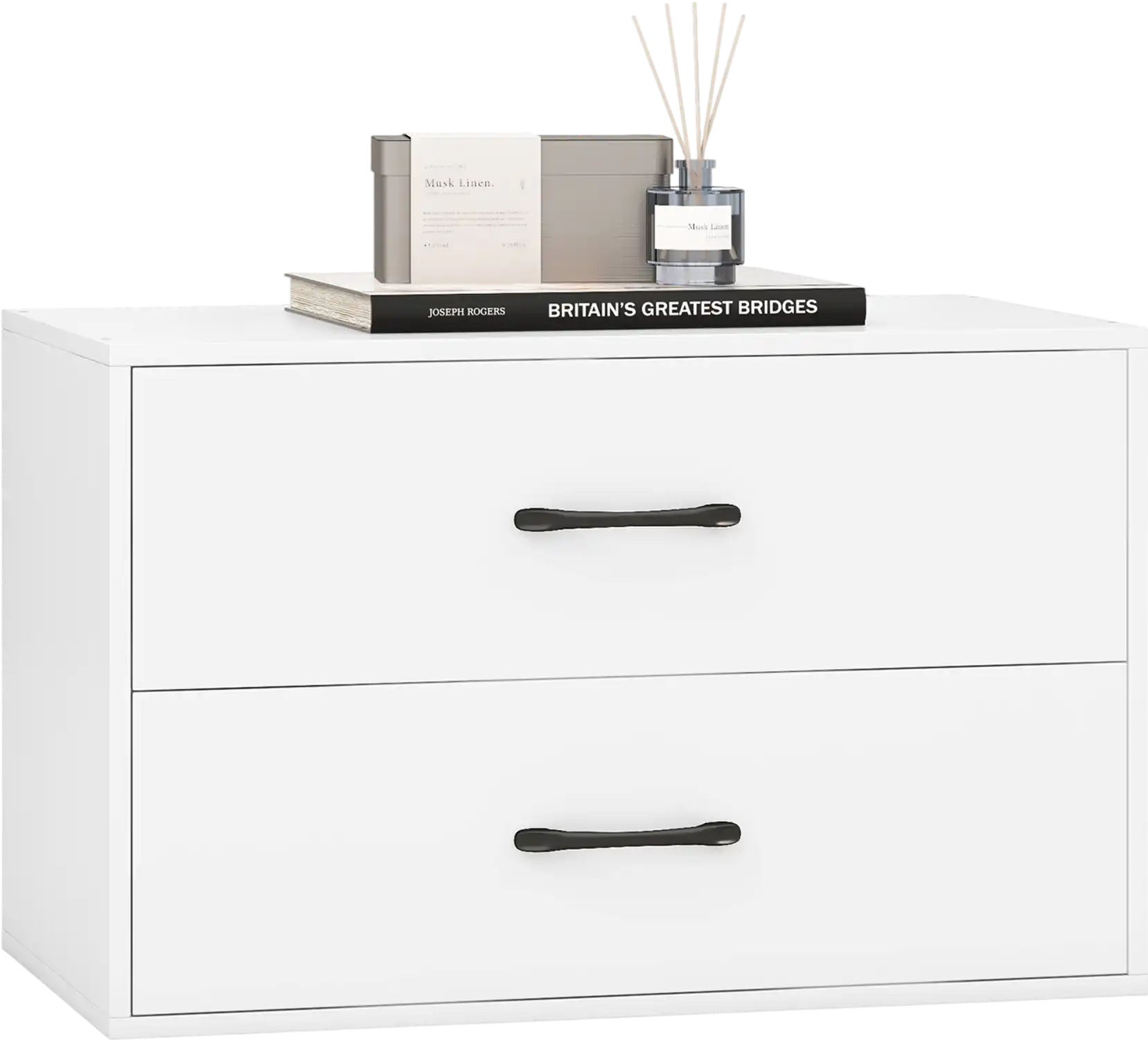 Costway 2-Drawer Stackable Storage Cabinet Dresser Chest with Handles 12089354 New
