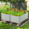 Rectangular 6 x 3 x 2 feet metal raised garden bed in gray, featuring an open bottom design for optimal drainage and.