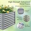 Metal rectangular raised garden bed with open bottom design, 71" x 36" x 24", rustproof coating for durability.