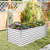 6 x 3 x 2 Feet Metal Rectangular Raised Garden Bed with Open Bottom Design-Silver - Gallery View 1 of 10