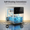 Countertop ice ball maker in black produces 2-inch spheres in 38 minutes, featuring self-cleaning and 150 daily ice capacity.