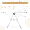2-layer folding clothes drying rack with 5 adjustable heights, ideal for drying various clothing items efficiently.