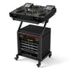 2-layer professional audio rack mount with adjustable crossbars, heavy-duty metal, ideal for DJ events and home studios.