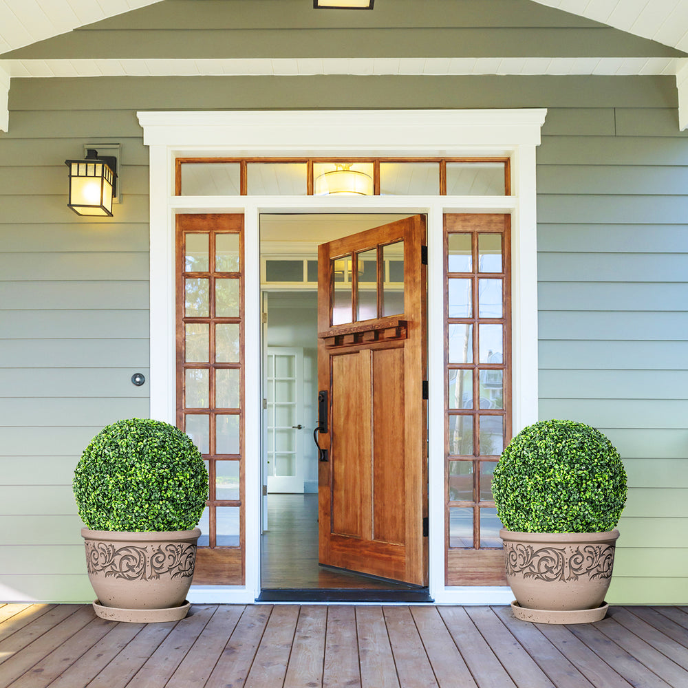 2 Pieces 19 Inch Artificial Topiary Balls Faux Boxwood Ball Plants - Gallery View 1 of 10