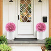 2 Pieces Artificial Plant Topiary Balls Faux Boxwood Decorative Balls-Pink - Gallery View 1 of 9