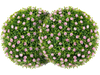 2 PCS Artificial Plant Topiary Balls 17.5 Inch Faux Decorative Balls with Pink Flowers