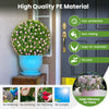 Artificial plant topiary ball with pink flowers, 17.5 inches, made of sun-protective PE material for easy outdoor decor.