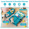 Kid luggage set featuring a hardshell suitcase and backpack in blue, designed for easy travel with compartments and.