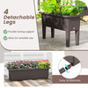 Raised garden bed with detachable legs, made of coffee-colored PP material, ideal for versatile outdoor planting.