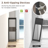 3-tier gray metal plant stand with drawer and anti-tipping devices, ideal for books and decor in any corner.