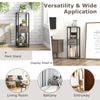 3-tier gray metal plant stand with drawer, perfect for displaying plants and books in living room or entryway.