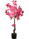 Artificial plum blossom tree with 92 red flowers and realistic trunk, perfect for indoor decoration without maintenance.