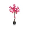 Artificial plum blossom tree with 92 vibrant pink flowers and realistic trunk, perfect for indoor decoration.