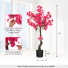 Artificial plum blossom tree with 92 red flowers, 41 inches tall, featuring a sturdy base for indoor decoration.