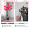 Artificial 41-inch plum blossom tree with 92 vibrant red flowers, ideal for year-round decor without maintenance.