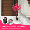 41-inch artificial plum blossom tree with 92 red flowers, featuring a stable cement-filled base for indoor decor.