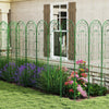 Green metal garden trellis set, 86.5 x 20 inches, ideal for climbing plants and enhancing outdoor aesthetics.