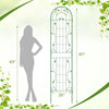 Metal garden trellis for climbing plants, 86.5 x 20 inches, green, with decorative flower patterns for outdoor use.