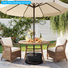 Two 90 lbs umbrella base weight sandbags in black, made of durable 900D oxford fabric for stable outdoor umbrella.