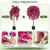 Adjustable 2 pack artificial azalea trees with vivid blooming flowers, perfect for indoor decoration in home or office.