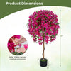 Artificial azalea tree with vivid blooming flowers, 51" tall, perfect for indoor decoration in home or office.