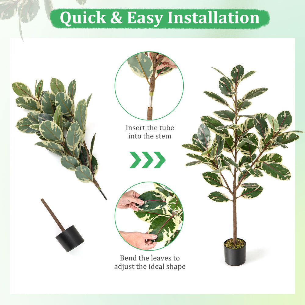 Artificial Bird of Paradise plant with vibrant leaves, adjustable branches, and sturdy pot for indoor decor.