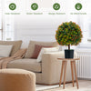 Artificial boxwood topiary ball tree with orange fruit, fade-resistant and water-resistant, perfect for home decoration.