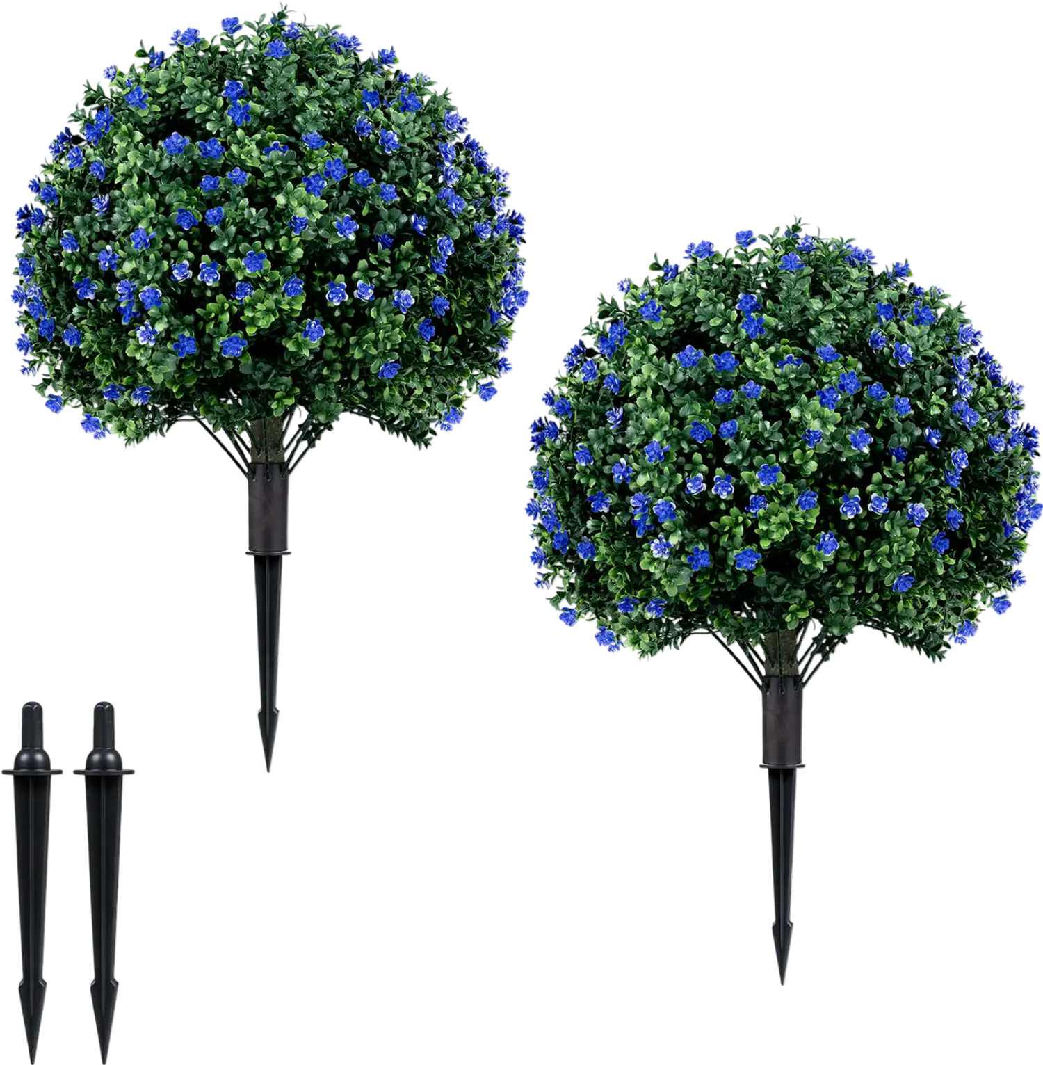 Costway 2 Pack Artificial Camellia Boxwood Topiary Ball Trees 27.5