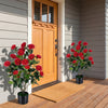 2-Pack Artificial Camellia Tree Faux Flower Plant in Cement-Filled Pot-Red - Gallery View 1 of 10