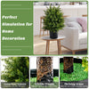 Artificial cedar topiary ball tree set with luxuriant leaves and lifelike trunks, perfect for home decoration.