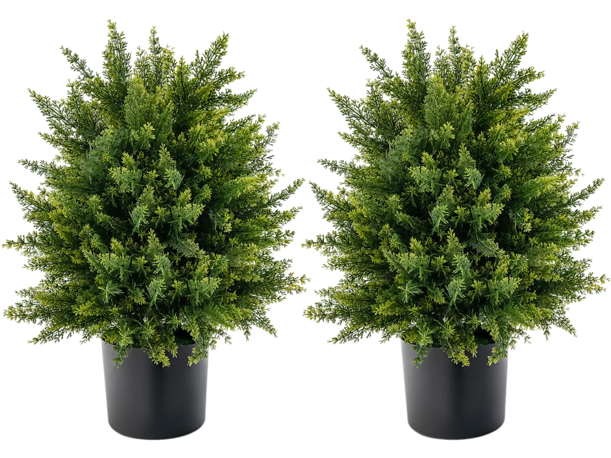 Costway 2-Pack Artificial Cedar Topiary Ball Tree w/ Cement Pot 79452613 New