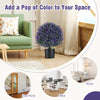 Purple artificial lavender topiary ball tree in a cement-filled pot, perfect for adding color to home or office decor.