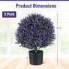 Artificial lavender topiary ball tree in a black pot, 21.5” tall, perfect for home or office decor. 2 pack.
