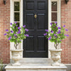 Artificial locust flower trees with purple blooms in decorative pots, perfect for enhancing porch or entryway decor.