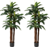 2 Pack Artificial Palm Tree 6.3 ft Tall with Adjustable Leaves