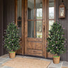 2 Pack Artificial Topiary Cone Tree Faux Potted Shrub Plant with 49 Flowers-purple - Gallery View 1 of 10