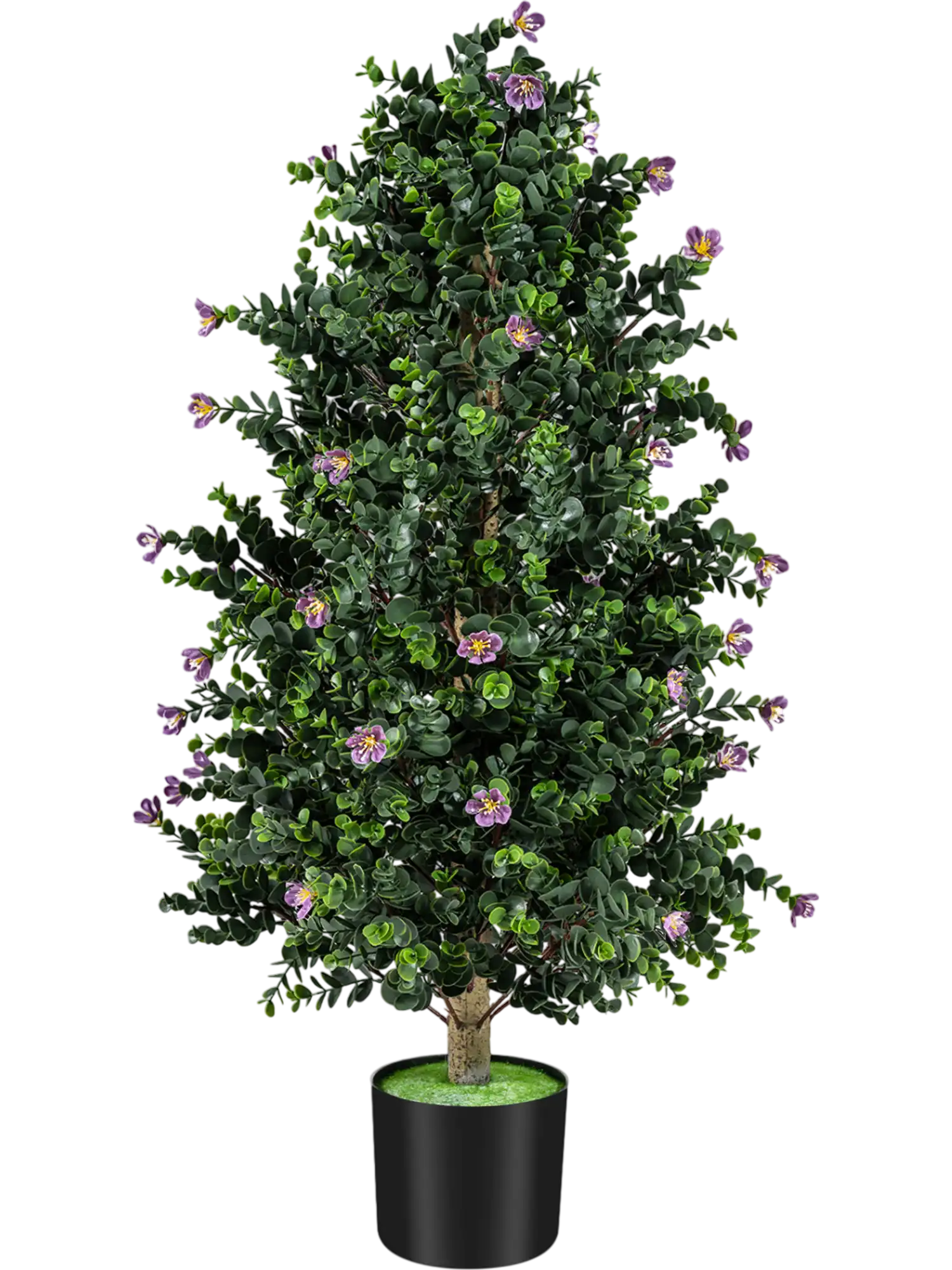 Costway 2 Pack Artificial Topiary Cone Tree Faux Potted Shrub Plant 49 Flowers 26892131 New