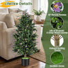 Artificial topiary cone tree with 46 vibrant purple flowers and realistic leaves, perfect for indoor or outdoor decor.