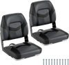 Black boat seats with thick cushions and ergonomic design, made of waterproof PVC leather, includes fixing bolts for.