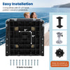 Black boat seat base with 5" x 5" bolt pattern, includes fixing bolts for easy installation and strong support.