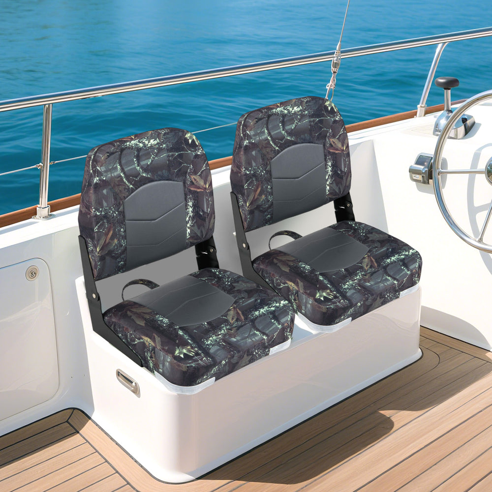 2-Pack Boat Seats with Thick Sponge Padding-Camouflage - Gallery View 1 of 10