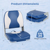 Blue boat seat with thick sponge padding, PVC leather, ergonomic design, and 330 lbs weight capacity for comfortable.