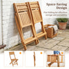 Folding chairs with slatted backrest, made of premium hardwood, ideal for outdoor events and easy storage.